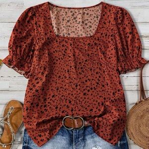 Floral Burnt Orange Top